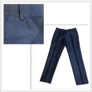 Max studio BLUE AND BLACK CHEVRON HERRINGBONE PRINT CLASSIC FIT PANTS SIZE 10